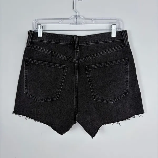 Gap 4"‎ High Rise Stride Short Black Denim Distressed Cotton Festival Size 28/6 - Image 4