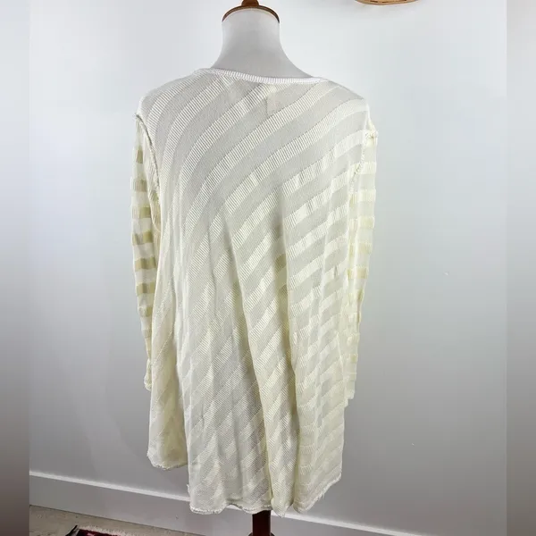Free People We The Free Ivory Sheer Stripe Asymmetrical Tunic XS - Image 10
