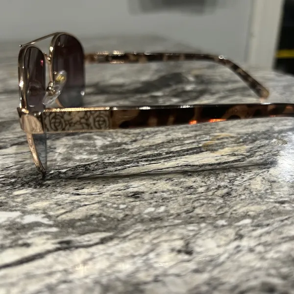 Gold Aviator Sunglasses with Case - Image 9