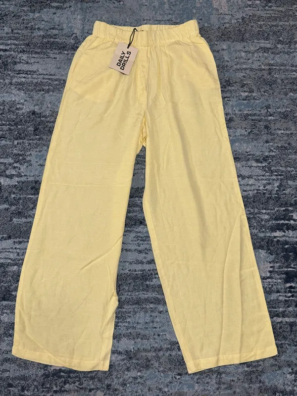 Daily Drills Linen Resort Pants Lemonade XS/S NWT - Image 2