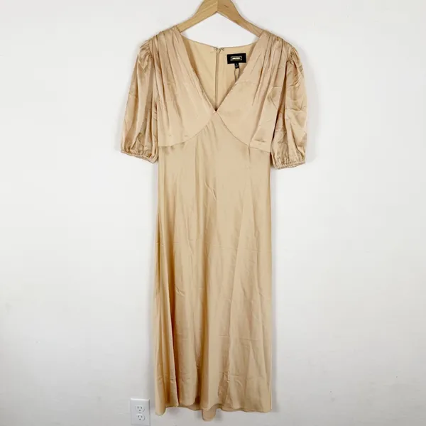 ALEXIA ADMOR Felicity Bubble-Sleeve Satin Midi Dress - Image 3