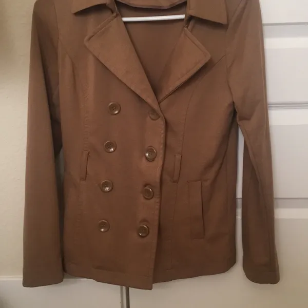 3 for $15! Camel button down coat Brown - Image 2