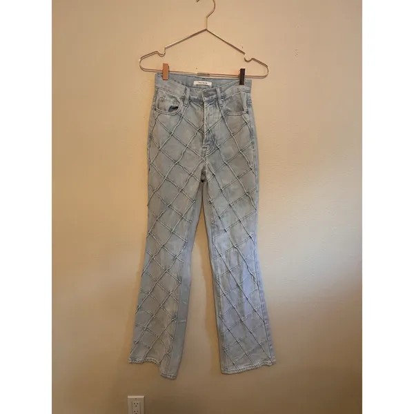 PacSun Pintuck High Waisted Jeans Womens Size 24 Indigo Blue‎ Bootcut Buttonfly - Image 3