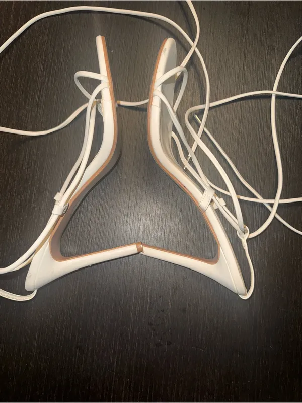 PrettyLittleThing White Lace-Up Strappy Heeled Sandals - Image 2