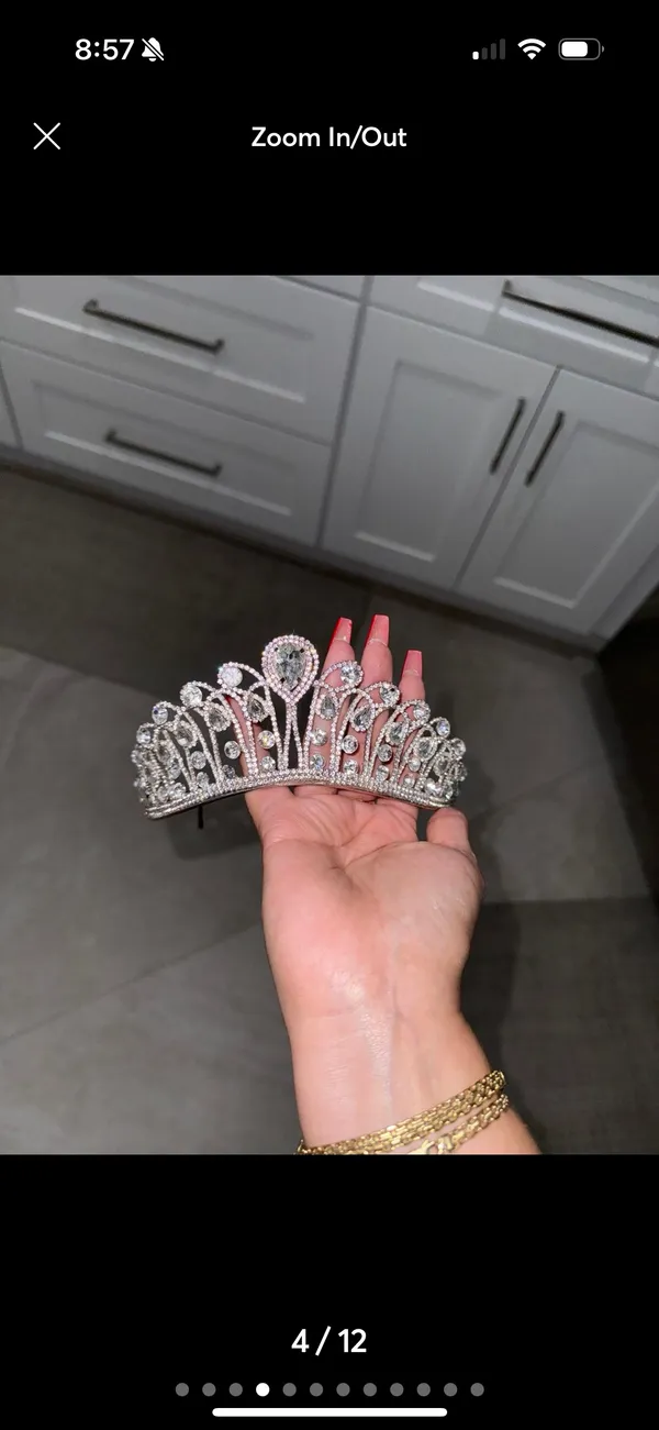 Rhinestone Tiara Princess crown Silver - Image 4