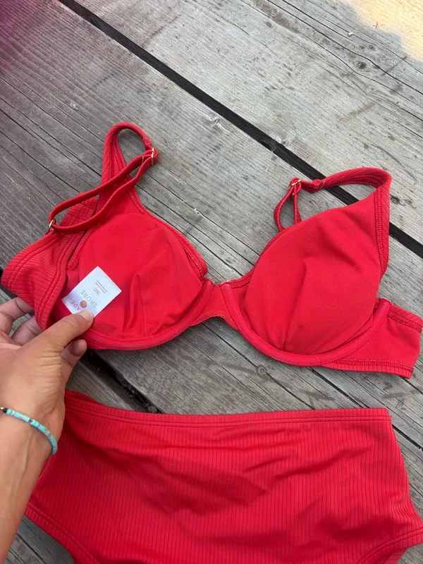 Red Target High-Waisted Bikini - Image 3