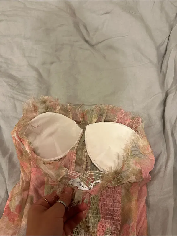 Summer rose strapless top Size M - Image 4