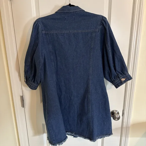 L'atiste By Amy Puff Sleeve Button Up Denim Dress Size 1X NWT - Image 4