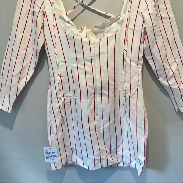 NWT ASOS DESIGN x MILLIE halter neck‎ blazer mini dress in stripe print White - Image 9