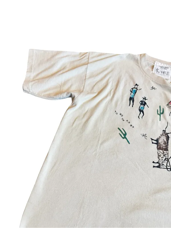 Andrea Bragg Designs Cream Southwestern Petroglyph Tee Shirt Fit X-Large Women's - Image 4