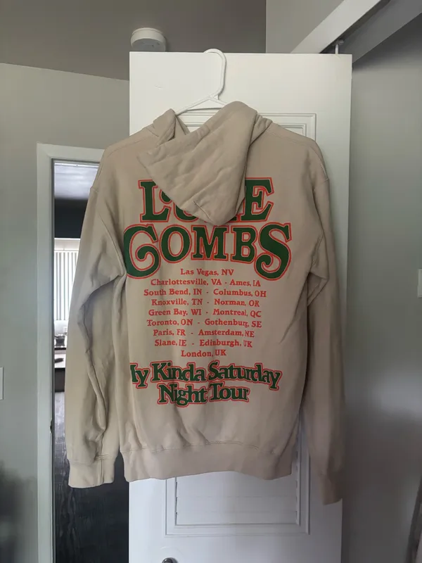 Luke Combs Hoodie Tan - Image 3