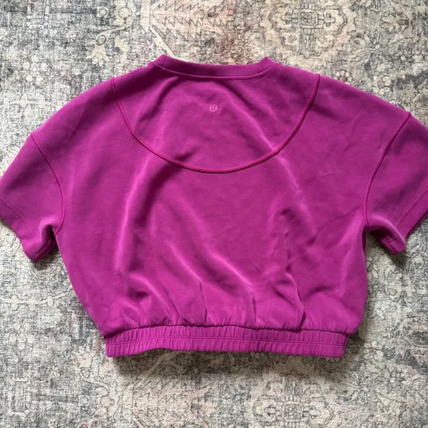 Lululemon Softstreme Gathered Tee T-Shirt Magenta Purple Size 8 W3FO6S - Image 4