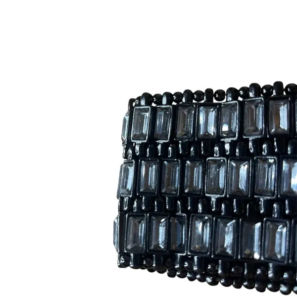 Black Rhinestone Stretchy Bracelet costume retro gothic steampunk - Image 4