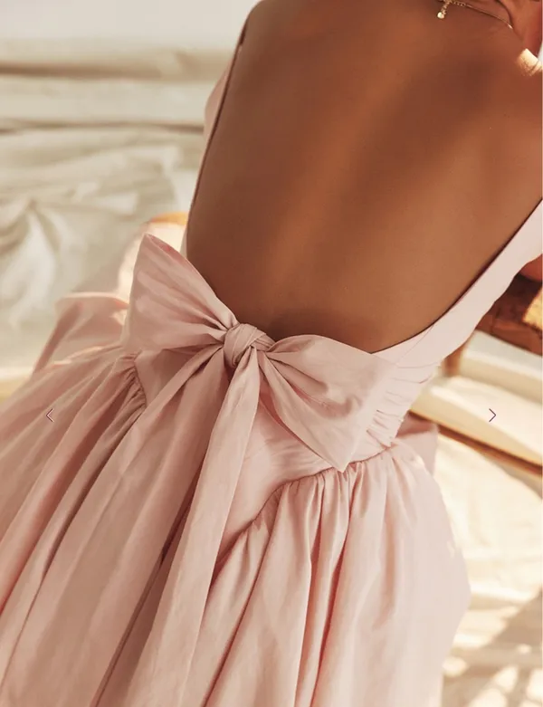 House of CB Peach Florianne Soft Bow Mini Dress - Image 4