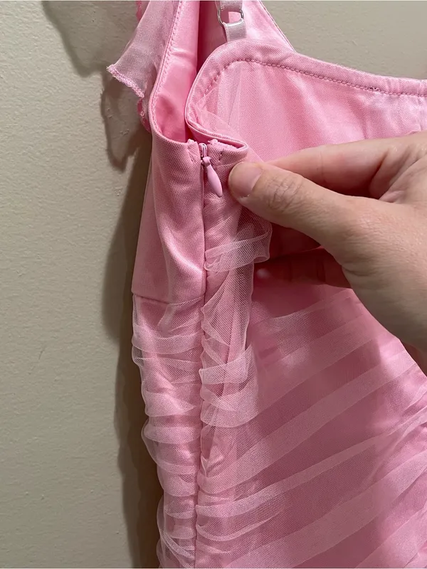 Generation Kiss Romantic Mini Dress Pink Ruched Ruffle Tulle Women’s Size Small - Image 11