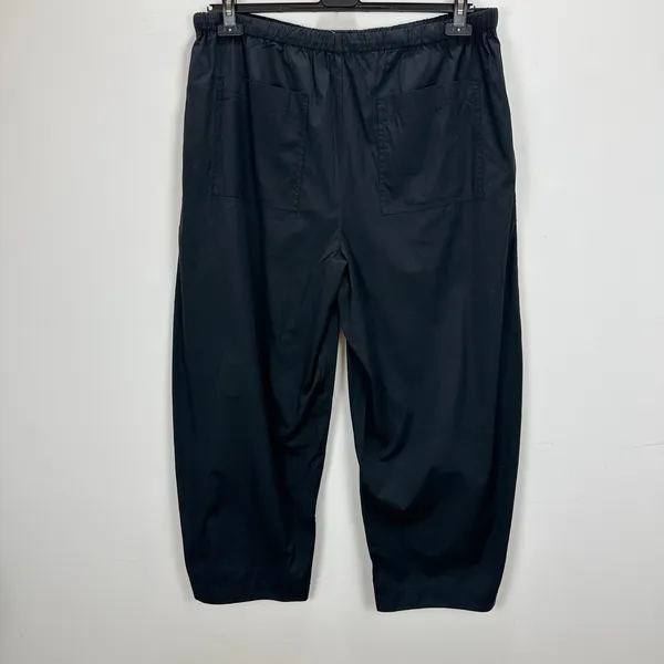 Madewell Pull-On Barrel-Leg Utility Pants in Poplin Cotton Black Wide Leg XL NWT - Image 9