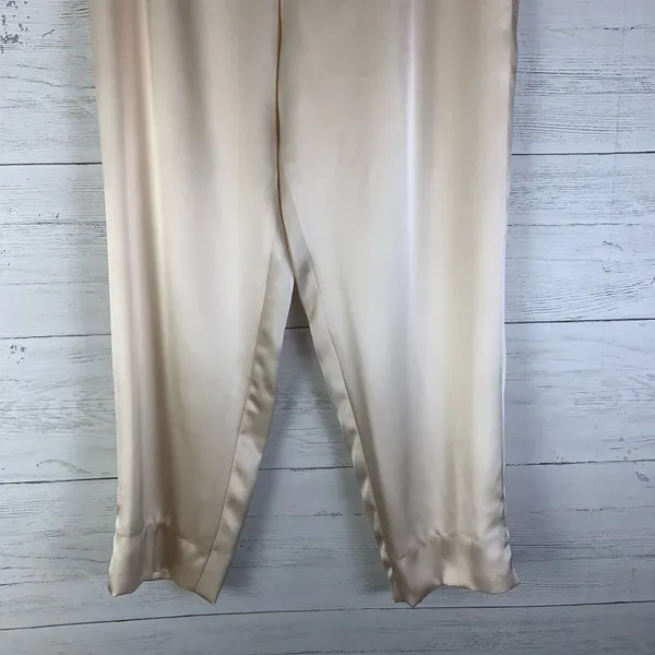 Vtg. Hartschaffner & Marc beige 100% silk high waisted pants size 8 (flaws) - Image 3