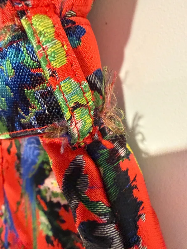 Hutch Anthropologie Alannah Mini Dress Size 8 Red Parrot Tropical Floral Belted - Image 3