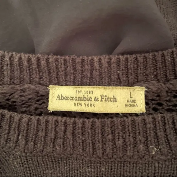Abercrombie and Fitch Navy Sheer Back Sweater - Image 4