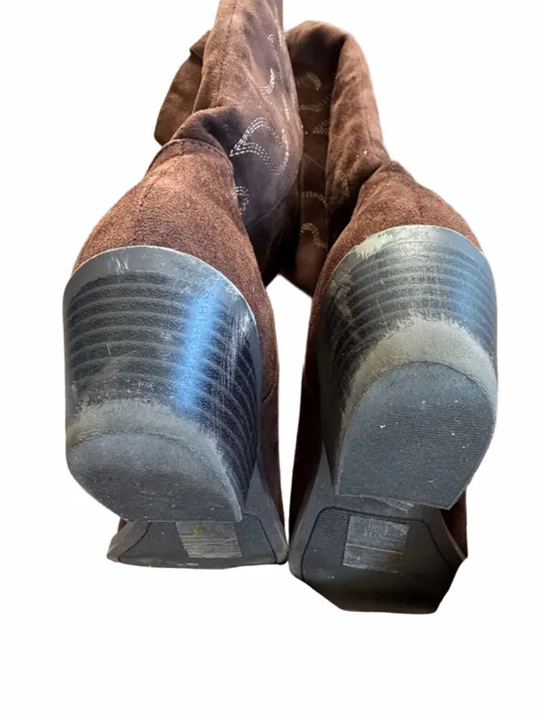 Soda Women’s Brown Suede Western Mid-Calf Boots - Image 7