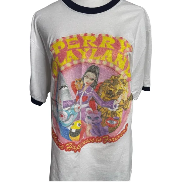 Katy Perry Playland Ringer Tee L Retro Style Pop Star Concert Merch - Image 4