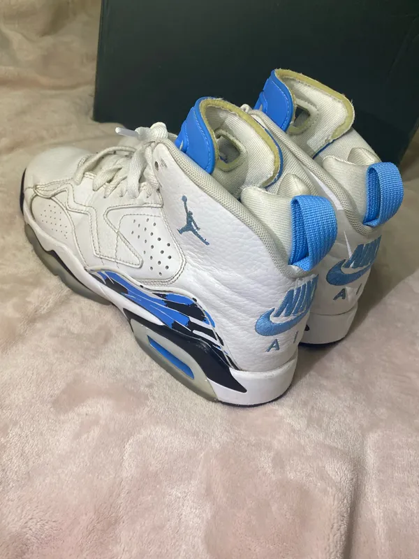 Nike Men's Jordan MVP Shoes White Blue Boys Sneakers Shoes Size 5Y - Image 4