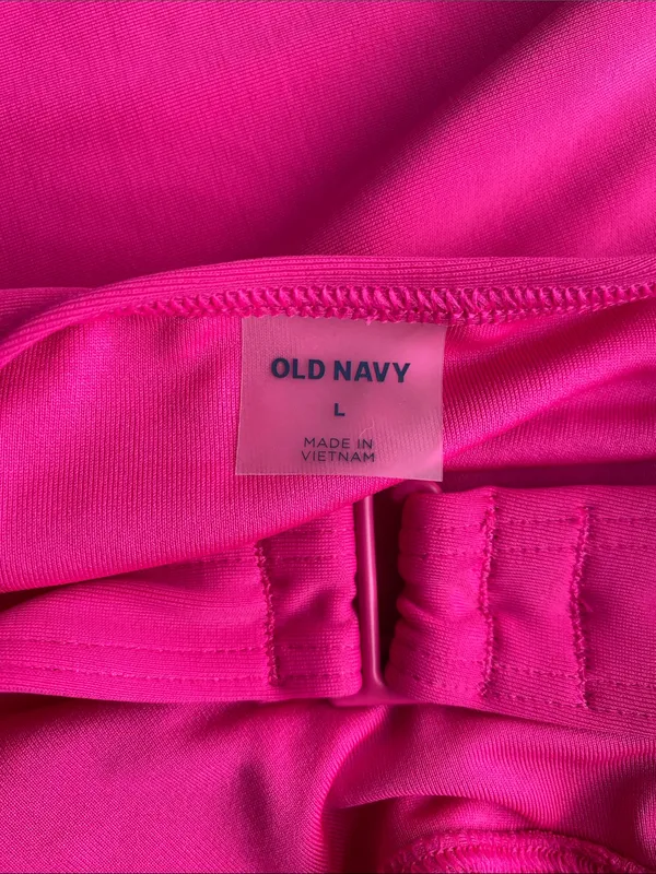 NWT Old Navy Nursing Bright Pink Tankini Swim Top with Ruched Sides L - Image 4