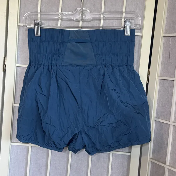 Free People Movement Blue Lined High Waisted Athletic Gym Run Shorts Size Small - Image 12