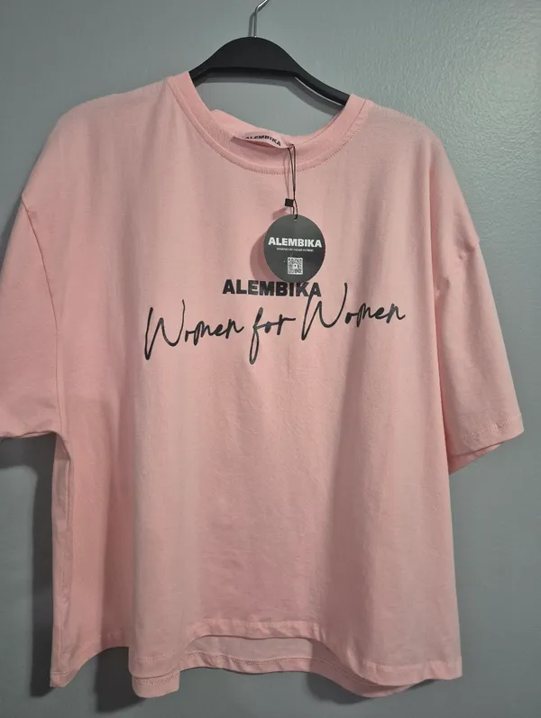 Alembika Women Laganlook art to wear bohemian pink “for Women” Tee - One Size - Image 2
