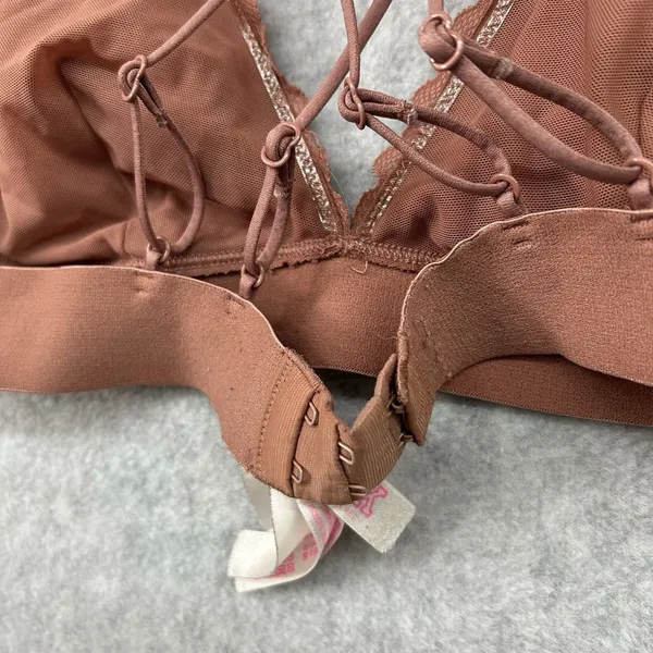 Victorias Secret Brown Lace Strappy Sexy Racerback M Bralette Bra Top Tank - Image 6