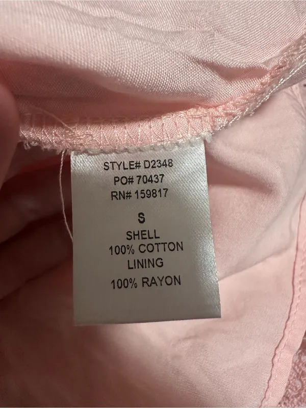 NWT Altar’d state Jaelyn eyelet lace puff sleeve coquette dress blush pink S - Image 7