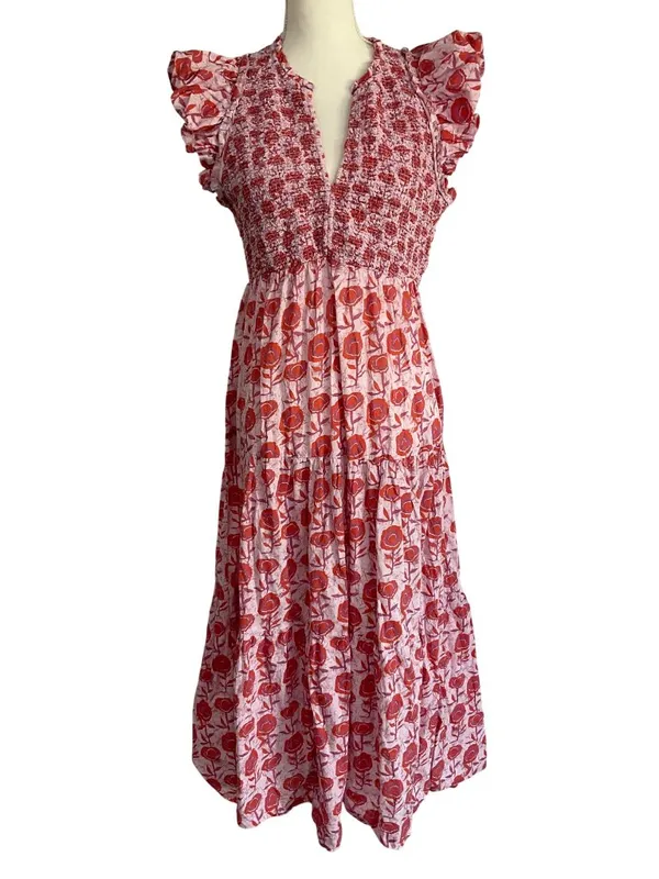 Saylor Almina Maxi Dress in Pink Print Small Womens Long Boho - Image 6