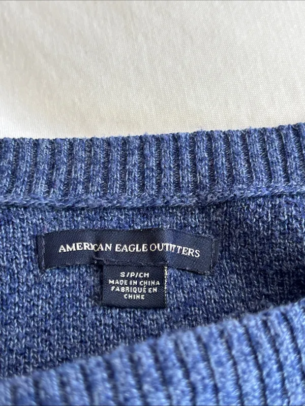 Ladies American Eagle Outfitters Dark Blue Crewneck Sweater - Image 4