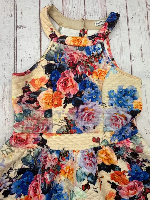 Dainty Hooligan watercolor Floral Quilted Halter Dress - Print A-Line Sundress - Image 2