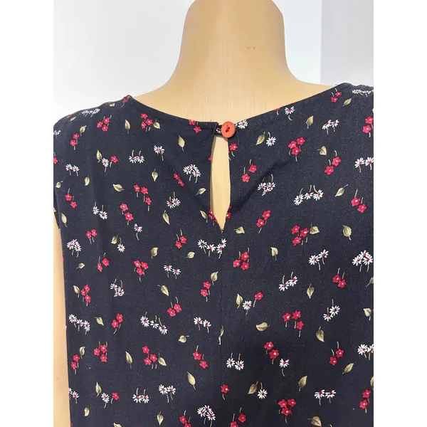 Studio Ease Black Floral Sleeveless Maxi Dress 14 Cottagecore Vintage 90s y2k - Image 7