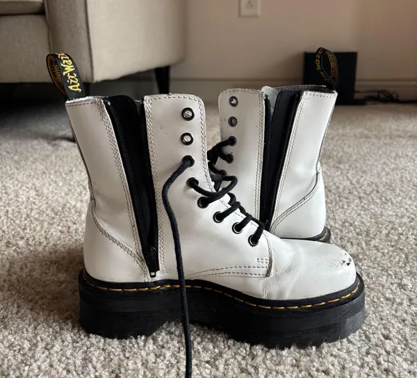 Dr. Martens White Platform Boots - Image 2