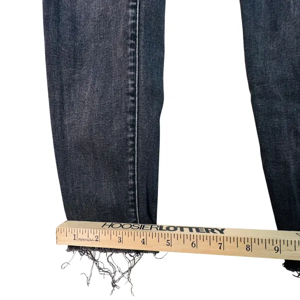 AllSaints Grace Slashed Skinny Jeans Washed Black Distressed‎ Raw Hem W27 L26.5 - Image 8