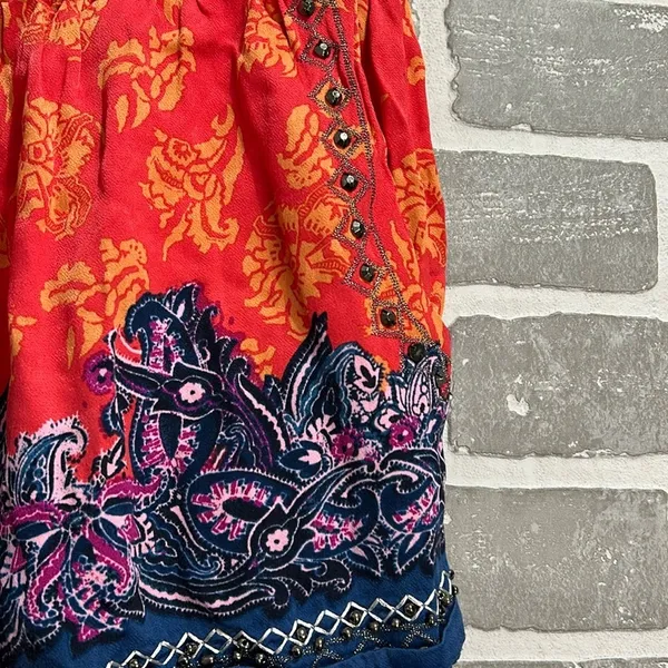 Free People San Paolo Boho Studded Embellished Drawstring Shorts Medium Festival - Image 4