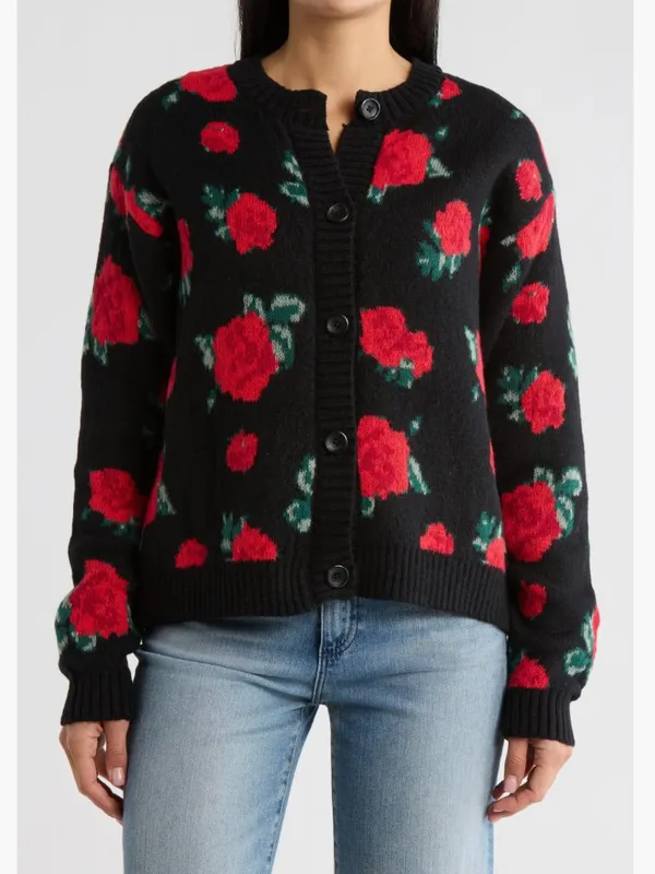 NWT BLANKNYC Roses are Red Cardigan Medium ROSES ARE RED - Image 4