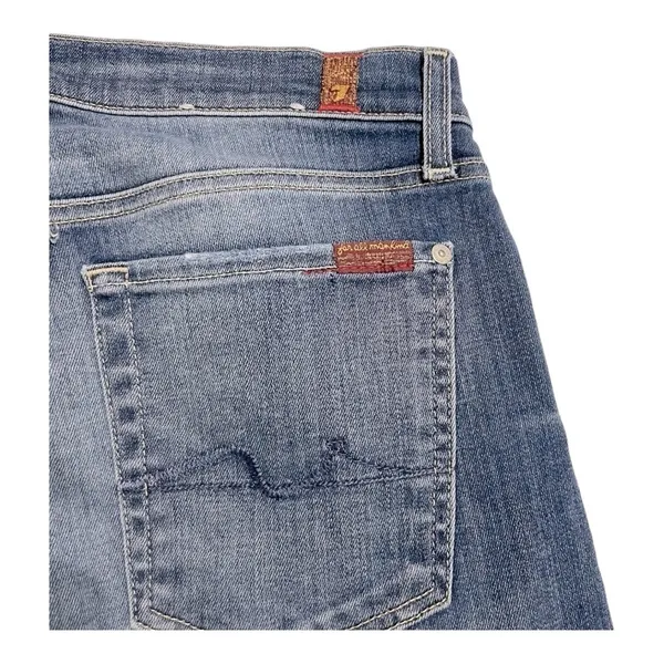 7 For All Mankind Josefina Skinny Boyfriend Jeans Size 28 mid Wash Distressed - Image 7
