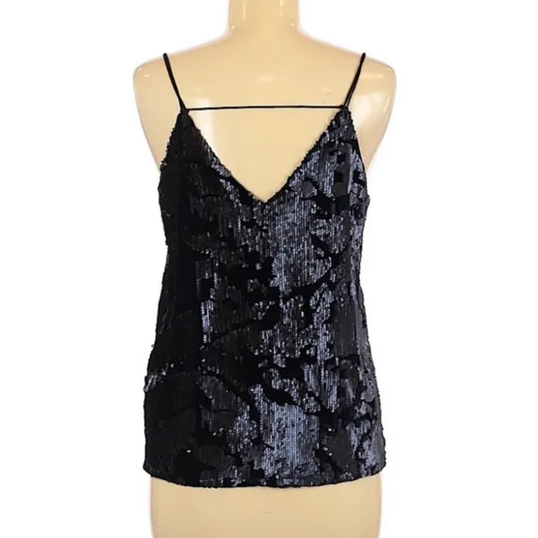NWT Ro & De Navy Sequin Velvet Top Size M - Image 7