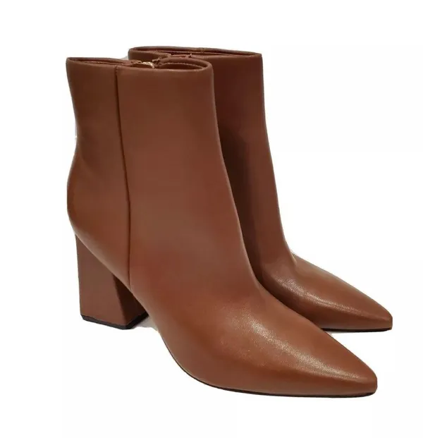 Marc Fisher Kulika Leather Pointed Toe Boots, Med Natural, Size 10 New w/o Box - Image 3