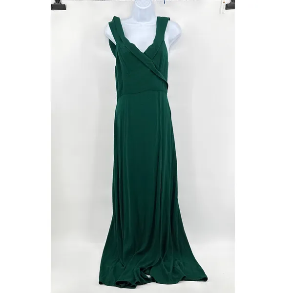 Reformation Emerald Green Reford Off The Shoulder Slit Maxi Dress Size 10 - Image 3