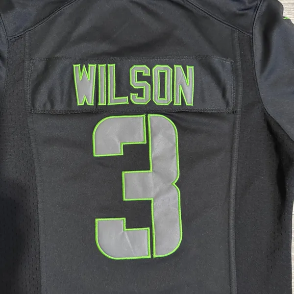 Nike Seattle Seahawks Russell Wilson 3 Womens Jersey Black Green S NFL‎ On Field - Image 7