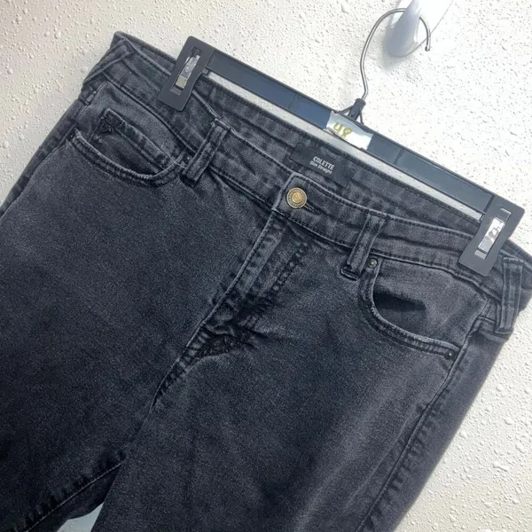 True Religion Colette Slim Straight Charcoal Wash Jeans Size 31 - Image 3
