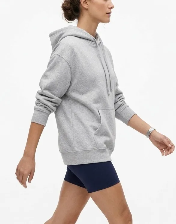 Essential Sport Chic Oversized Hoodie in Heather Gray-S - Image 2