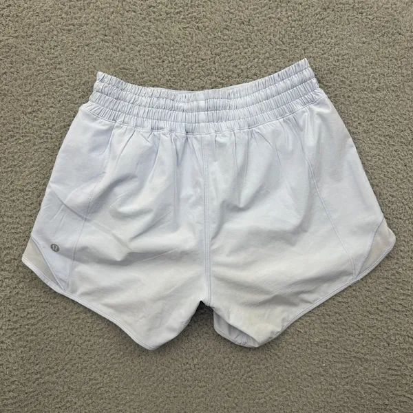 Lululemon Hotty Hot Shorts High Rise 4" Blue Linen Athletic Athleisure Women's 4 - Image 2
