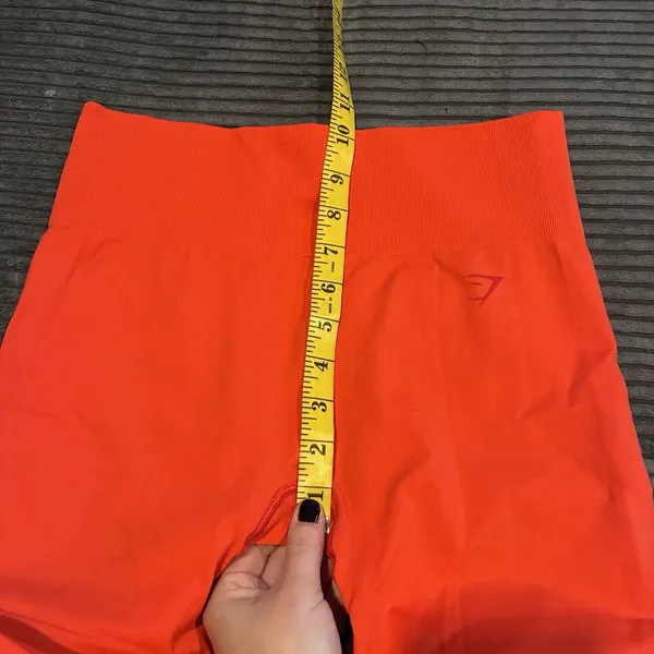 Gymshark Fit Seamless Mid Rise Activewear Leggings Red/Orange Size Medium - Image 4