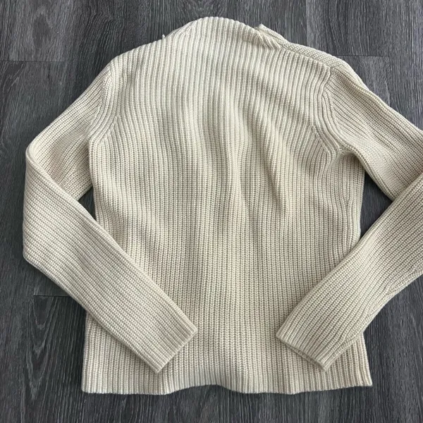 Athleta Stowe Asymmetrical Moto Zip Merino Wool Sweater - Image 3