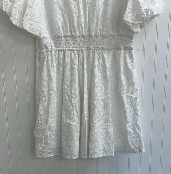 ALTAR’D STATE Briana Eyelet Puff Sleeve Sweetheart Mini Dress in White Size XL - Image 11